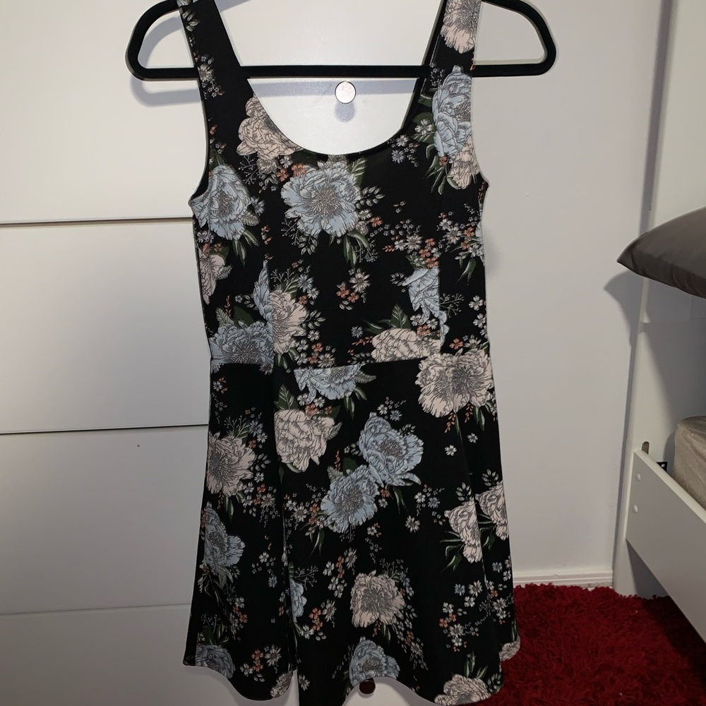 Black Floral Midi Dress